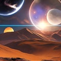 1281 Futuristic Space Exploration: A futuristic and sci-fi-inspired background featuring space exploration with futuristic space