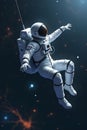Futuristic Space Explorer in Zero Gravity Galaxy Scene Royalty Free Stock Photo