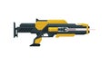 Futuristic Space Gun Blaster, Yellow and Black Fantastic Handgun, Raygun of Alien, Childish Pistol Vector Illustration Royalty Free Stock Photo