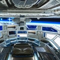 1663 Futuristic Space Station: A futuristic and sci-fi-inspired background featuring a space station, futuristic technology, and