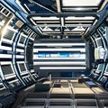 1663 Futuristic Space Station: A futuristic and sci-fi-inspired background featuring a space station, futuristic technology, and