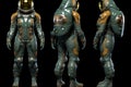 futuristic space suit with enhanced radiation protection