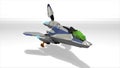 Futuristic space super fighter animation.