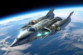 futuristic space tourism shuttle in earths orbit