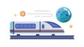 Futuristic Space Train, Planetary Transit Concept, vector design Generative AI Royalty Free Stock Photo