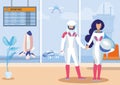 Futuristic Space Travels Flat Vector Illustration