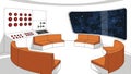 Futuristic Spaceship Bridge Interior with Control Panels and Seating Royalty Free Stock Photo