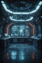 Futuristic Spaceship Cockpit Interior View, Portrait Images Generative AI Royalty Free Stock Photo