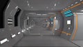 Futuristic spaceship interior corridor Royalty Free Stock Photo