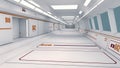 Futuristic spaceship interior corridor Royalty Free Stock Photo