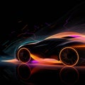 Futuristic speed car with cool neon colors