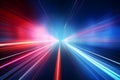 Futuristic speed motion with blue and red rays of light abstract background. Generative AI Royalty Free Stock Photo