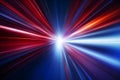 Futuristic speed motion with blue and red rays of light abstract background. Generative AI Royalty Free Stock Photo