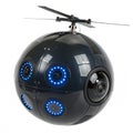 Futuristic Spherical Drone isolated on white background