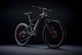 Futuristic sports bicycle on black background, AI Generated