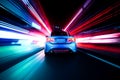 Futuristic sports neon 3d render car background