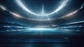 futuristic stadium with lights shining on it. Generative Ai