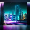 Futuristic Stage Backdrop, Made with Generative AI Royalty Free Stock Photo