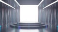 Futuristic Stage with Circular Platform and Bright Backlight Royalty Free Stock Photo