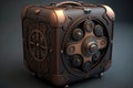 Futuristic Steampunk Design Unboxing Art. Generative AI