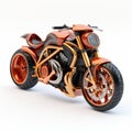 Futuristic Steampunk Motorcycle Sculpted In 3d On White Background Royalty Free Stock Photo