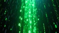 Green Digital Data Code Rain Streaming Vertically Royalty Free Stock Photo