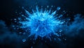 Crystalline Fracture - Glowing Blue Geometry in Explosive AI-Generated Futuristic Art Royalty Free Stock Photo