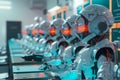Futuristic student robot learning tools and advanced AI interfaces. Machine or artificial intelligence learning concepts