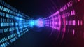 In a futuristic style, an abstract binary background featuring matrix effects and falling zeros represents digital activities and Royalty Free Stock Photo