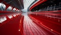 Futuristic subway station, modern design, empty corridor, vanishing point generated by AI Royalty Free Stock Photo