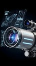 Futuristic Surveillance Device with Holographic Interface Royalty Free Stock Photo