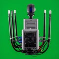 Futuristic Surveillance Robot on Green Screen Royalty Free Stock Photo