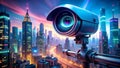 A Futuristic Surveillance System in a Neon Metropolis generative AI