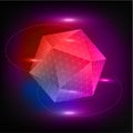 Futuristic Symbol of alchemy esoteric, Icosahedron Platonic solid. Sacred geometry, graphic element. geometry 3d Royalty Free Stock Photo