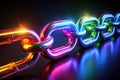 A Futuristic Symphony of Neon Chain Links Exploring Connectivity and Strength in a Digital Age Featuring Abstract