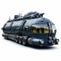 Futuristic Tank Train: Detailed 3d Model With Gothic Futurism And Pixelated Realism
