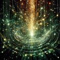 Futuristic Tech Bokeh: Abstract Digital Universe