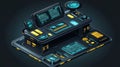 Futuristic Tech Desk Royalty Free Stock Photo