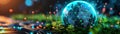 Futuristic tech-driven global innovation hub focusing on sustainability and economic growth