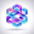 Futuristic Tech Logo with Interlocking Geometric Shapes Royalty Free Stock Photo