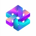 Futuristic Tech Logo with Interlocking Geometric Shapes Royalty Free Stock Photo