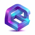 Futuristic Tech Logo with Interlocking Geometric Shapes Royalty Free Stock Photo