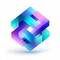 Futuristic Tech Logo with Interlocking Geometric Shapes Royalty Free Stock Photo