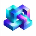 Futuristic Tech Logo with Interlocking Geometric Shapes Royalty Free Stock Photo
