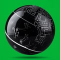 Futuristic Tech Orb with Digital Circuitry Royalty Free Stock Photo
