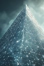 Futuristic Tech Pyramid Grid Digital Network, Portrait Images Generative AI Royalty Free Stock Photo