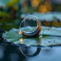Futuristic Tech Ring on a Water Lily Royalty Free Stock Photo