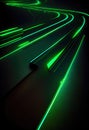 futuristic techno sci-fi background with glowing lines. Neon light effect, ai generation Royalty Free Stock Photo