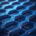 Futuristic Abstract Design with Dark Blue Hexagonal Background Royalty Free Stock Photo