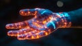 Futuristic. Technological Innovation With Digital, Glowing Hand Structure., 3D Rendered Image Royalty Free Stock Photo